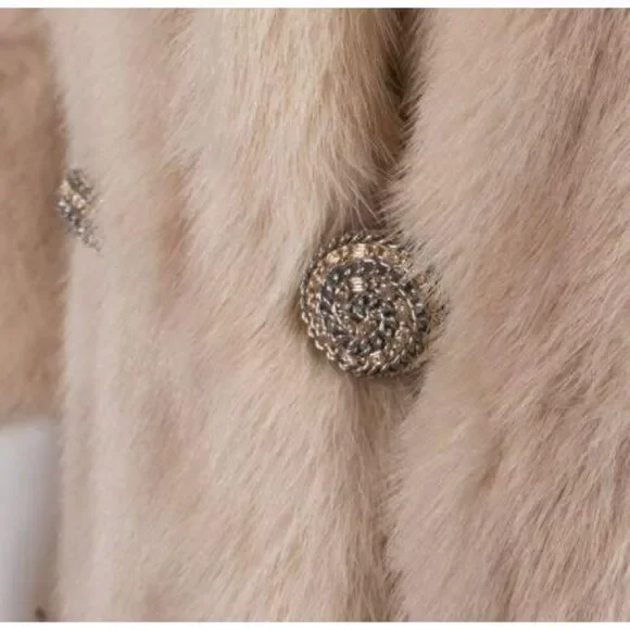 Vintage Cropped Rabbit Fur Blonde Jacket Coat - Picture 5 of 8